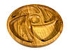 Деревʼяна тарілка з натурального дерева діаметр 30 см, висота 2 см, тарілка для закусок, фото 4