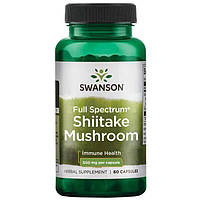 Грибной комплекс Swanson Shiitake Mushroom 500 mg 60 Caps CP, код: 7566680