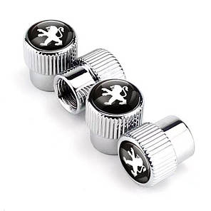 Ковпачки на ніпель для Peugeot Premium Style Silver Пежо (4 шт.), фото 3