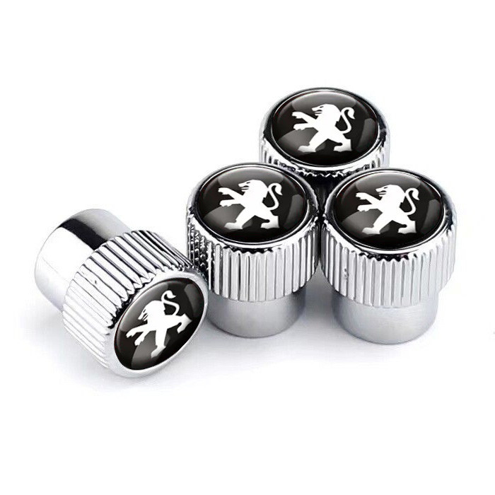 Ковпачки на ніпель для Peugeot Premium Style Silver Пежо (4 шт.)