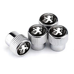Ковпачки на ніпель для Peugeot Premium Style Silver Пежо (4 шт.)