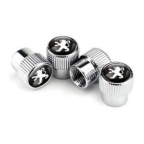 Ковпачки на ніпель для Peugeot Premium Style Silver Пежо (4 шт.), фото 4