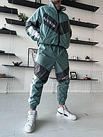 Осінній зелений спортивний костюм з плащівки кофта штани зелений 5-727 InfinityShop