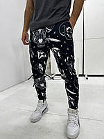 Теплі спортивні штани чоловічі матеріал трьохнитка на флісі темно-синій 12-172 InfinityShop