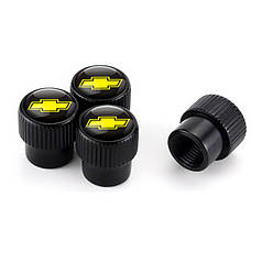 Ковпачки на ніпель для шевроле Alitek Premium Style Black Chevrolet, 4 шт.