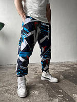 Спортивні штани чоловічі плащівка на підкладці комбінований 12-156 InfinityShop
