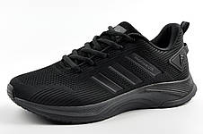 Кросівки чоловічі сітка Adidas чорні, фото 4