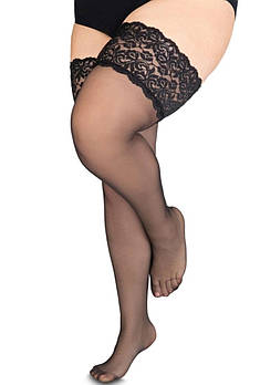 Панчохи 20 Ден матові з широким мереживом Annes Cecile чорні бежеві 5/6 7/8