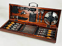 Подарунковий набір шампурів у дерев'яному кейсі ПІКНІК LUX HAPPY DAYS, фото 2