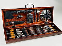 Подарунковий набір шампурів у дерев'яному кейсі ПІКНІК LUX HAPPY DAYS, фото 3