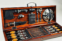 Подарунковий набір шампурів у дерев'яному кейсі ПІКНІК LUX HAPPY DAYS, фото 5