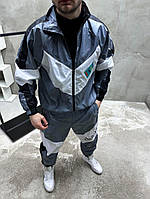 Сірий костюм чоловічий спортивний з плащівки кофта штани сірий 5-725 InfinityShop