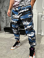 Спортивні штани чоловічі плащівка на підкладці комбінований 12-158 InfinityShop