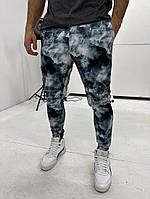 Теплі спортивні штани чоловічі матеріал трьохнитка на флісі комбінований 12-171 InfinityShop