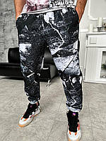 Спортивні штани чоловічі плащівка на підкладці комбінований 12-160 InfinityShop