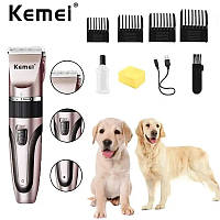 Беспроводная машинки для стрижки домашних животных Kemei набор для груминга KM-1053 триммер для собак и кошек