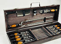 Подарунковий набір шампурів в дерев'яному кейсі для пікніка ОРІОН HAPPY DAYS, фото 4