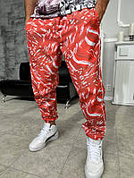 Спортивні штани чоловічі плащівка на підкладці червоний 12-157 InfinityShop