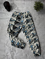 Спортивні штани чоловічі плащівка на підкладці комбінований 12-161 InfinityShop