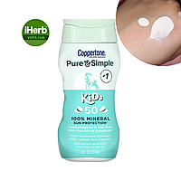 Coppertone, Pure & Simple, Kids, для дітей, 100% мінеральний захист від сонця, SPF 50, 177 мл