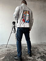 Шкіряна куртка (косуха) чоловіча стильна білий 51-010 InfinityShop