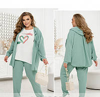 Костюм жіночий креп трійка батал 2522, 46-68р.