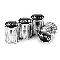 Захисні ковпачки на ніпель для Jeep Alitek Lux Silver Metal Джип, 4 шт.