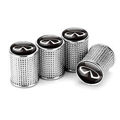 Ковпачки на ніпель для Інфініті Alitek Lux Silver Metal Infiniti, 4 шт.