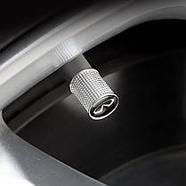 Ковпачки на ніпель для Інфініті Alitek Lux Silver Metal Infiniti, 4 шт., фото 4