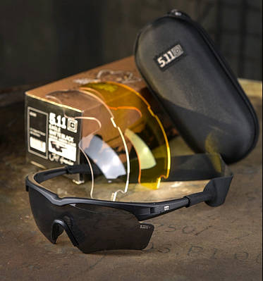 Окуляри тактичні 3 змінні скла чоловічі