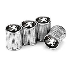 Ковпачки на ніпель для Пежо Alitek Lux Silver Metal Peugeot, 4 шт.