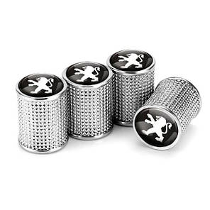Ковпачки на ніпель для Пежо Alitek Lux Silver Metal Peugeot, 4 шт., фото 1