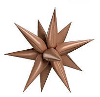 3D зірка фольгована кулька шоколад 65х65см Китай