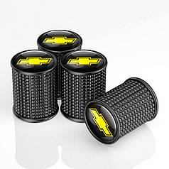 Ковпачки на ніпель для Chevrolet Alitek Lux Black Metal Шевроле (4 шт.)