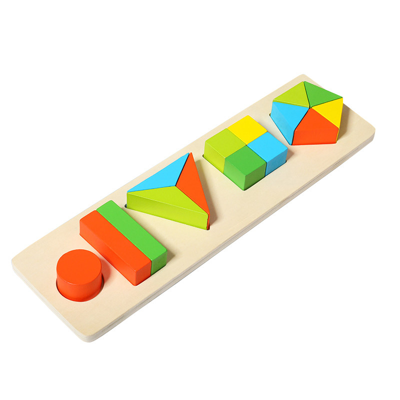 Детская развивающая игрушка ZW-9988 доска-вкладыш деревянные красочные фигурки 15 элементов ZXC - фото 1 - id-p2198580308