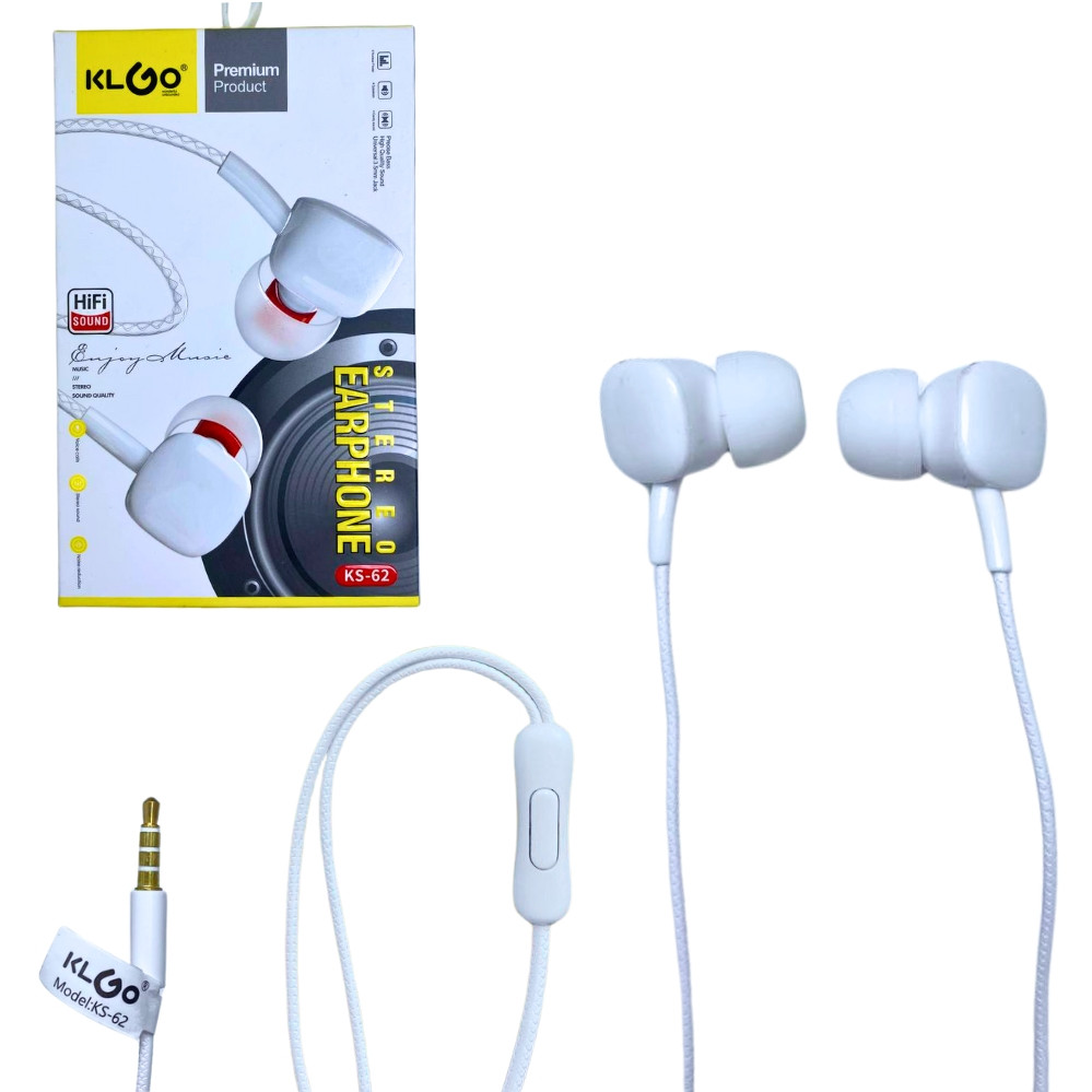 Навушники вакуумні провідні гарнітура з мікрофоном для телефону KLGO KS-62, фото 1