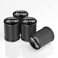 Ковпачки на ніпель для Джип Alitek Lux Black Metal Jeep (4 шт.)