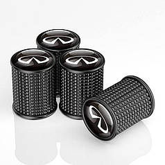Ковпачки на ніпель для Infiniti Alitek Lux Black Metal Інфініті (4 шт.)