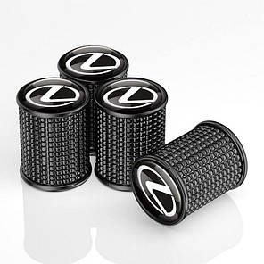 Ковпачки на ніпель для Lexus Alitek Lux Black Metal Лексус (4 шт.), фото 1