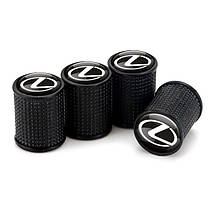 Ковпачки на ніпель для Lexus Alitek Lux Black Metal Лексус (4 шт.), фото 4