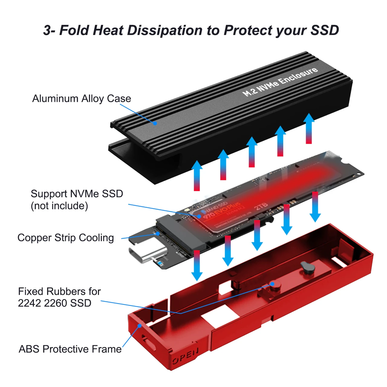 Корпус для SSD M2 NVMe до 10Gbps M.2 Type C - фото 5 - id-p1836361019