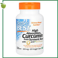 Высокоусвояемый куркумин, 1000 мг, 120 растительных капсул (500 мг в 1 капсуле), Doctor's Best, США