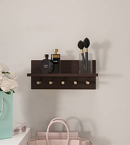 Настінна полиця, полиця з нагелями, полиця для дрібних речей та ключів W-3