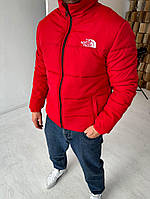 Стильна тепла куртка The North Face червоний 7-476 InfinityShop