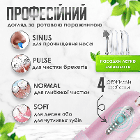 Іригатор для порожнини рота Power Floss PR40V портативний з насадками Рожевий, фото 3