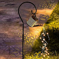 Светильник садовая лейка кованый с солнечной панелью аккумулятор 600 мАч Коричневый