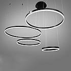 Світлодіодна підвісна Led люстра 175 Вт з пультом д/к колір каркасу чорний D-2130-800+600+500+300BK, фото 4