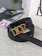 Женский ремень пояс Christian Dior Кристиан Диор черный узкий