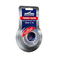 Двухсторонняя клейкая лента NANO TAPE MUSTANG Прозрачная 19мм х 1м