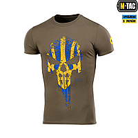M-Tac футболка Мститель Olive/Yellow/Blue, тактическая футболка с принтом, военная футболка олива мужская